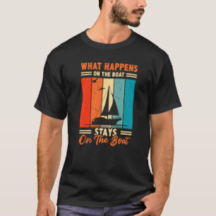 Camiseta O Que Acontece No Barco Fica No Barco Capitão