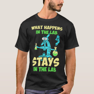 Camiseta O que acontece no laboratório fica no microscópio