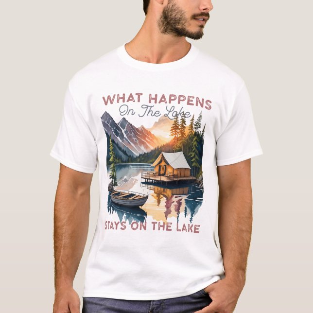 Camiseta O que acontece no lago fica no lago (Frente)