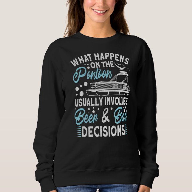 Camiseta O Que Acontece No Pontoon Envolve Cerveja E Má De (Frente)