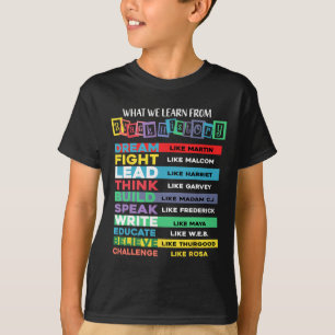 Camiseta O que aprendemos com a história negra afro-america