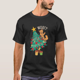 Camiseta O que Árvore de Natal Garras Meow Pet Gato Felino 