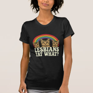 Camiseta O que as lésbicas comem Meme Vintage do Mês do Org