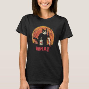 Camiseta O Que Assassino de Gato Preto Faca Lua Vermelha