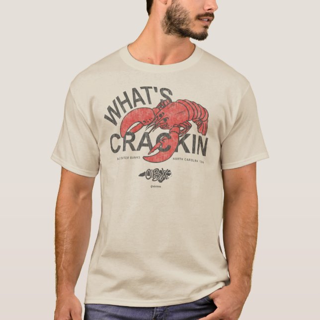 Camiseta O que é a lagosta crackin Outer Banks NC OBX Vinta (Frente)