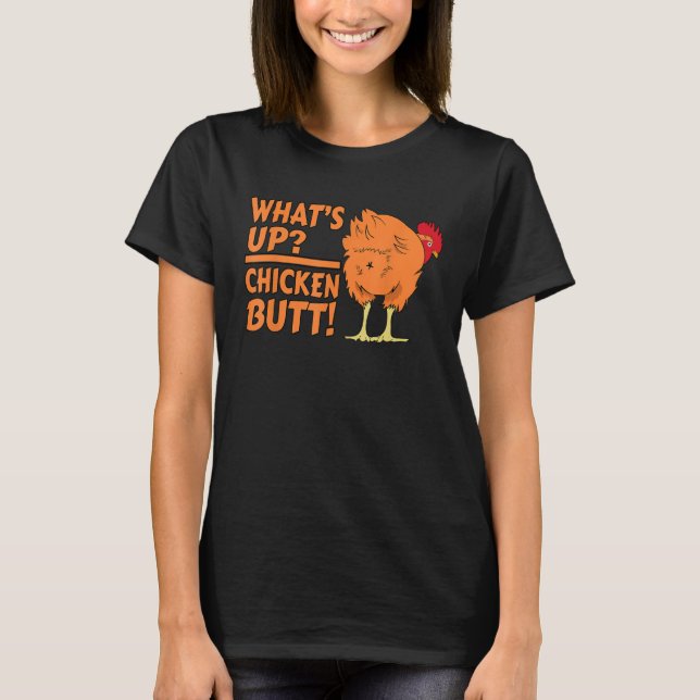 Camiseta O que é Bumbum de frango! - Pintinho Engraçado de  (Frente)