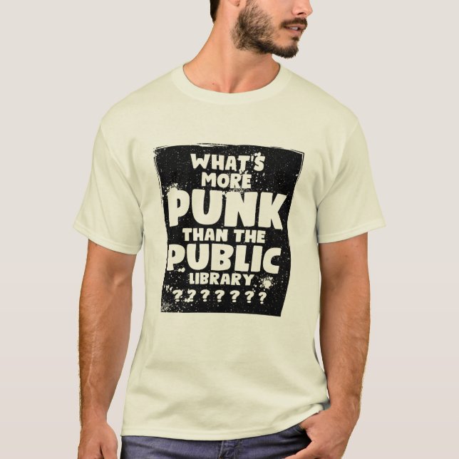Camiseta O que é mais "Punk" do que a Biblioteca Pública (Frente)