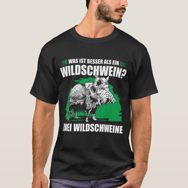 Camiseta O que é melhor que um javali Dois javalis (Frente)