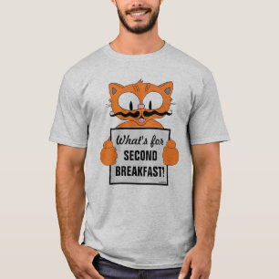 Camiseta O que é o Segundo Café da Manhã? Gato de desenho e