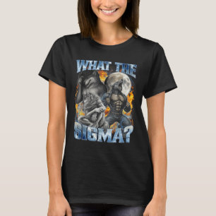 Camiseta O Que É O Sigma Bota de Lobisomem Alfa Divertido e