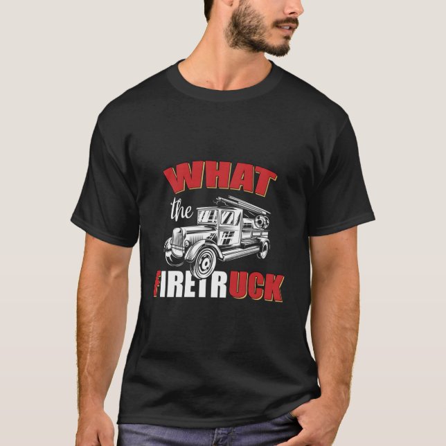 Camiseta O Que É Que O Bombeiro Thin Red Line FFIREM? (Frente)