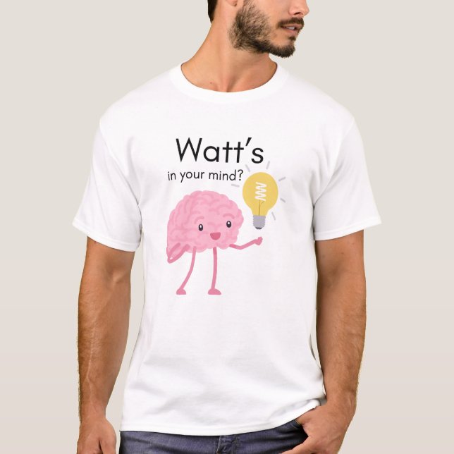 Camiseta O que está em sua mente?" Presente do Cérebro do C (Frente)