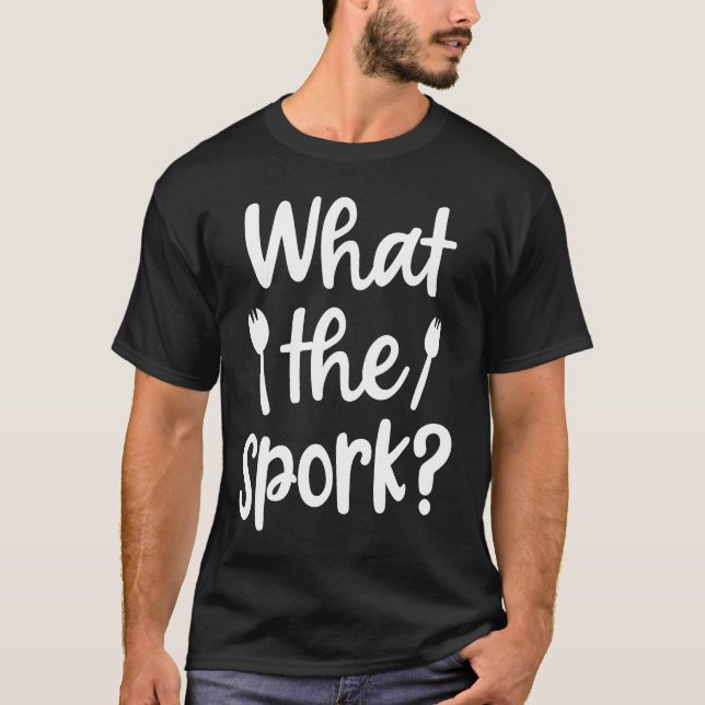 Camiseta O que funciona a cafeteria Spork Hilarious (Frente)