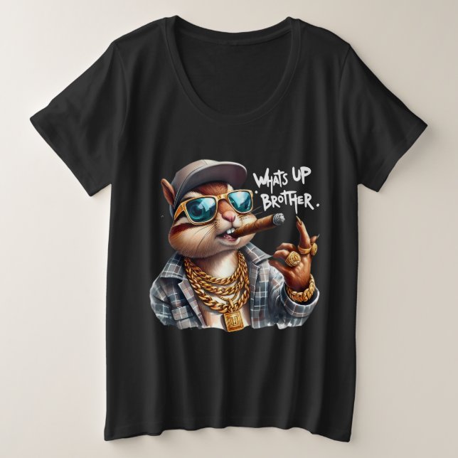 Camiseta o que há, irmão Squirrel Smoking Cigar? (Frente do Design)