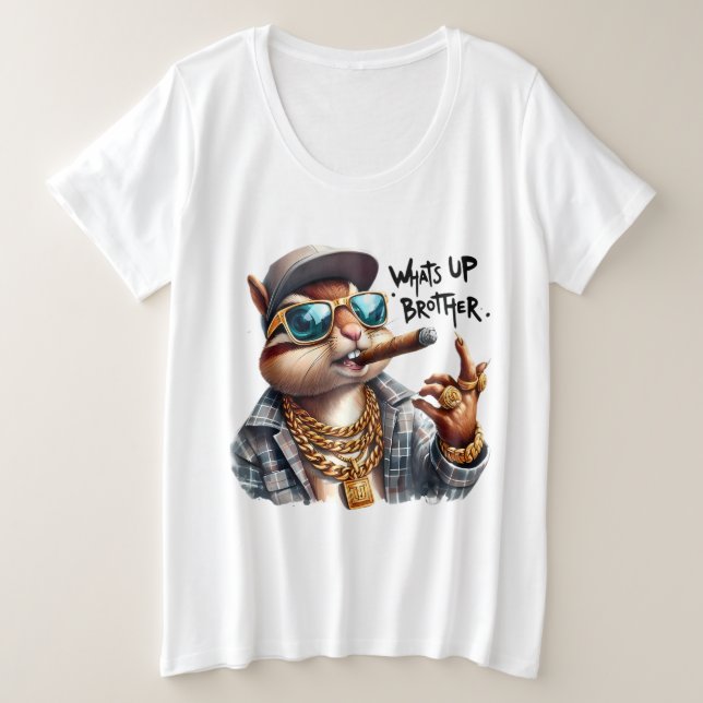 Camiseta o que há, irmão Squirrel Smoking Cigar? (Frente do Design)