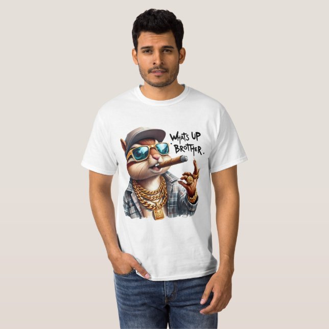 Camiseta o que há, irmão Squirrel Smoking Cigar? (Frente Completa)