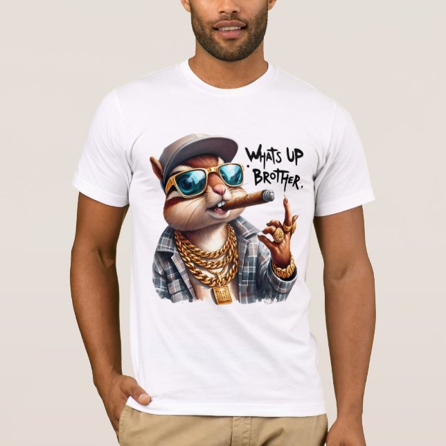 Camiseta o que há, irmão Squirrel Smoking Cigar? (Frente)