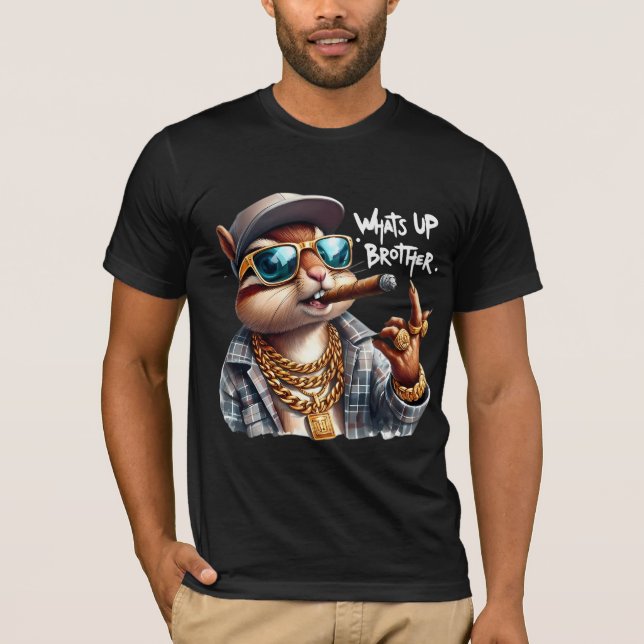 Camiseta o que há, irmão Squirrel Smoking Cigar? (Frente)