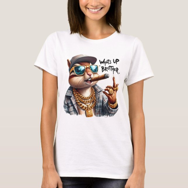 Camiseta o que há, irmão Squirrel Smoking Cigar? (Frente)