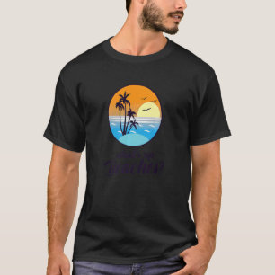 Camiseta O que há lá em cima praia palmeira Árvore do mar
