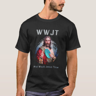Camiseta O que Jesus Jogaria Disco Engraçado Homens do Golf