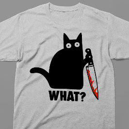 Camiseta O Que Meme de Faca de Gato Preto