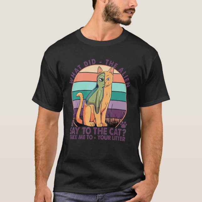 Camiseta O Que O Alien Disse Ao Gato (Frente)