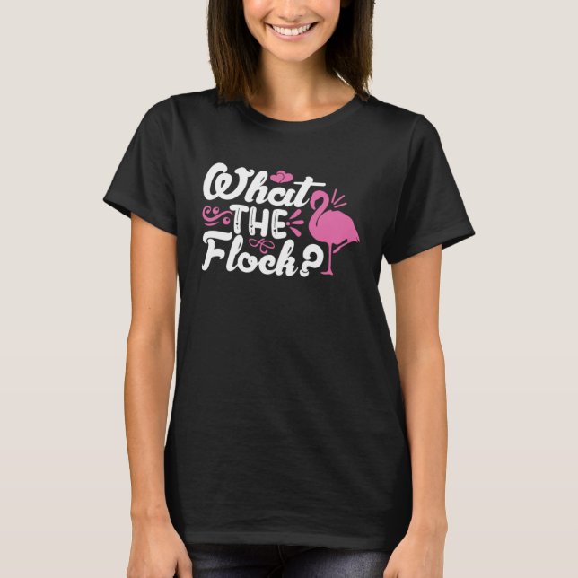 Camiseta O Que O Bando Rosa Flamingo? (Frente)