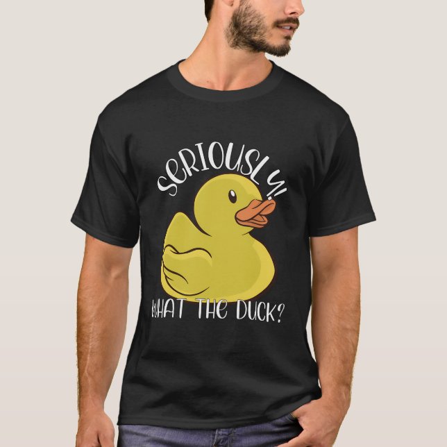 Camiseta O Que O Pato Engraçado Pato De Borracha Coisa Roup (Frente)