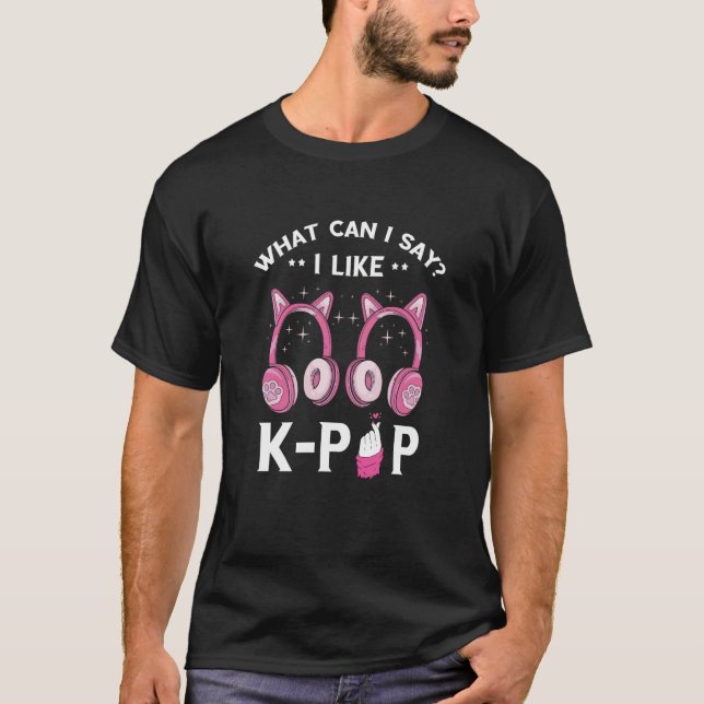 Camiseta O Que Posso Dizer K Pop Música Coreana Headphone  (Frente)