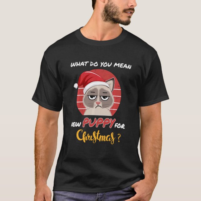 Camiseta O Que Quer Dizer Com Novo Cristo De Gato Engraçado (Frente)