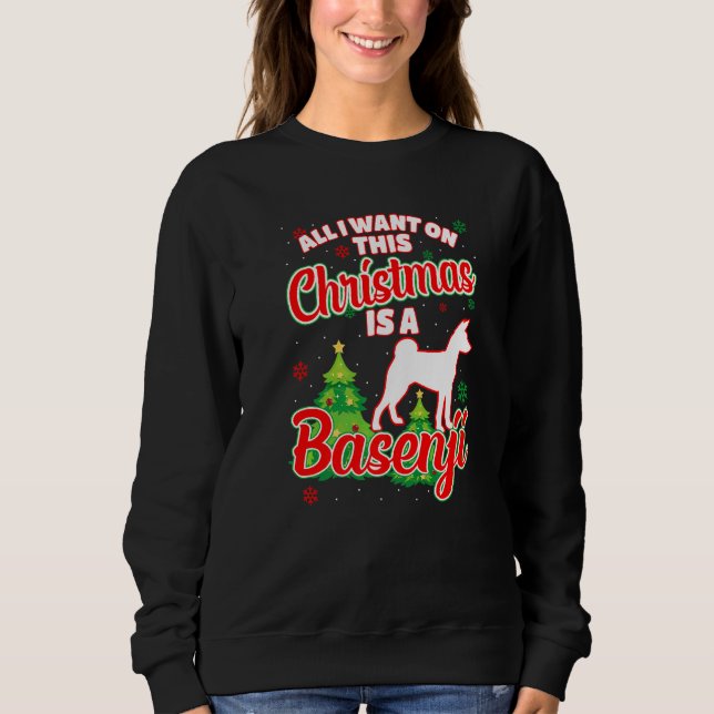 Camiseta O Que Quero Neste Natal É Um Xma Basenji (Frente)