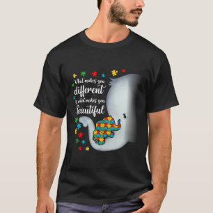 Camiseta O Que Te Faz Diferente Autismo Elefante Mamãe Boys
