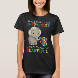 Camiseta O Que Te Faz Diferente Elefante Mãe Autismo Sabe