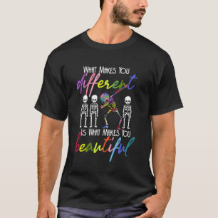 Camiseta O Que Te Torna Diferente Esqueleto Bonito Autismo
