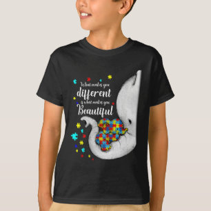 Camiseta O Que Te Torna Diferente Mãe Elefante Autismo Filh