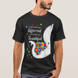 Camiseta O Que Torna Diferente Belo Elefante Autismo