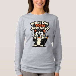 Camiseta O Que Você Acabou de Dizer? – Gato Chocado de Olho