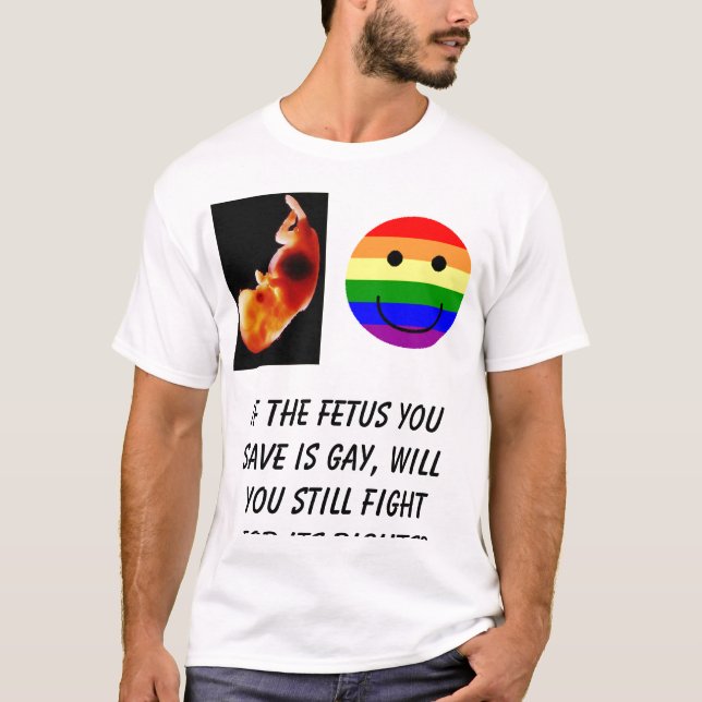 Camiseta o rainbowsmiley, se o feto que você salvar é (Frente)