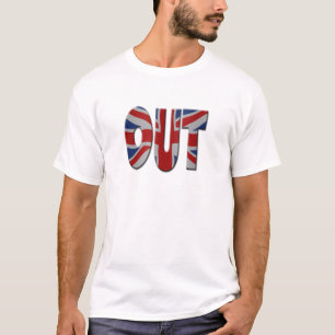 Camiseta O referendo britânico "In/Out EU". SAÍDA com o U