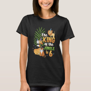 Camiseta O rei da selva é 6 aniversários de criança da selv