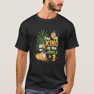 Camiseta O rei da selva é o Zoo Animal de 3 de aniversário
