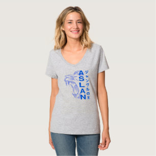 Camiseta O Rei da Selva   Pescoço-V feminino