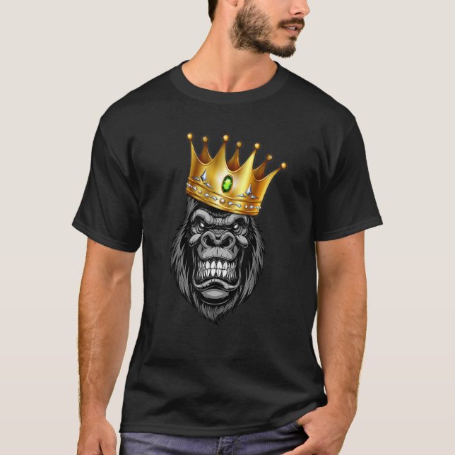 Camiseta O Rei De Gorila Irritada Com A Vida Selvagem Da Co (Frente)
