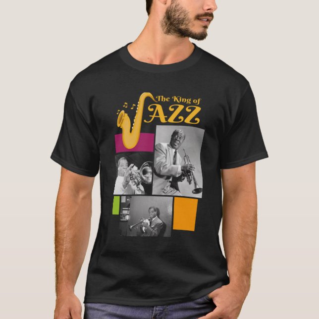Camiseta O Rei de Jazz Louis Armstrong (Frente)