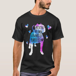 Camiseta O Resgate De Pitbull É Meu Corte De Cores De Água