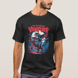 Camiseta O Retorno de Vampurr Dinossauro Engraçado Gato Hal