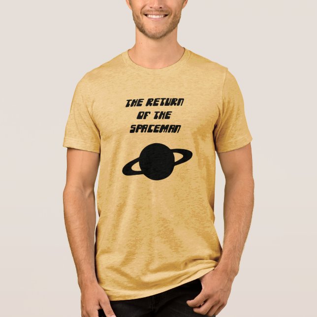 Camiseta O retorno do homem espacial amarelo e preto (Frente)