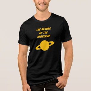 Camiseta O retorno do homem espacial preto e amarelo
