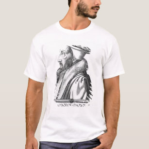 Camiseta O retrato de João Calvino envelheceu 53, 1564